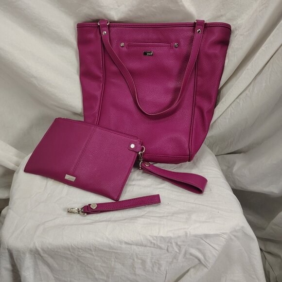 thirty one pink purse with matching clutch - Picture 2 of 10